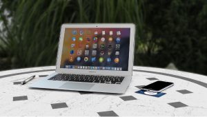 a laptop on a table